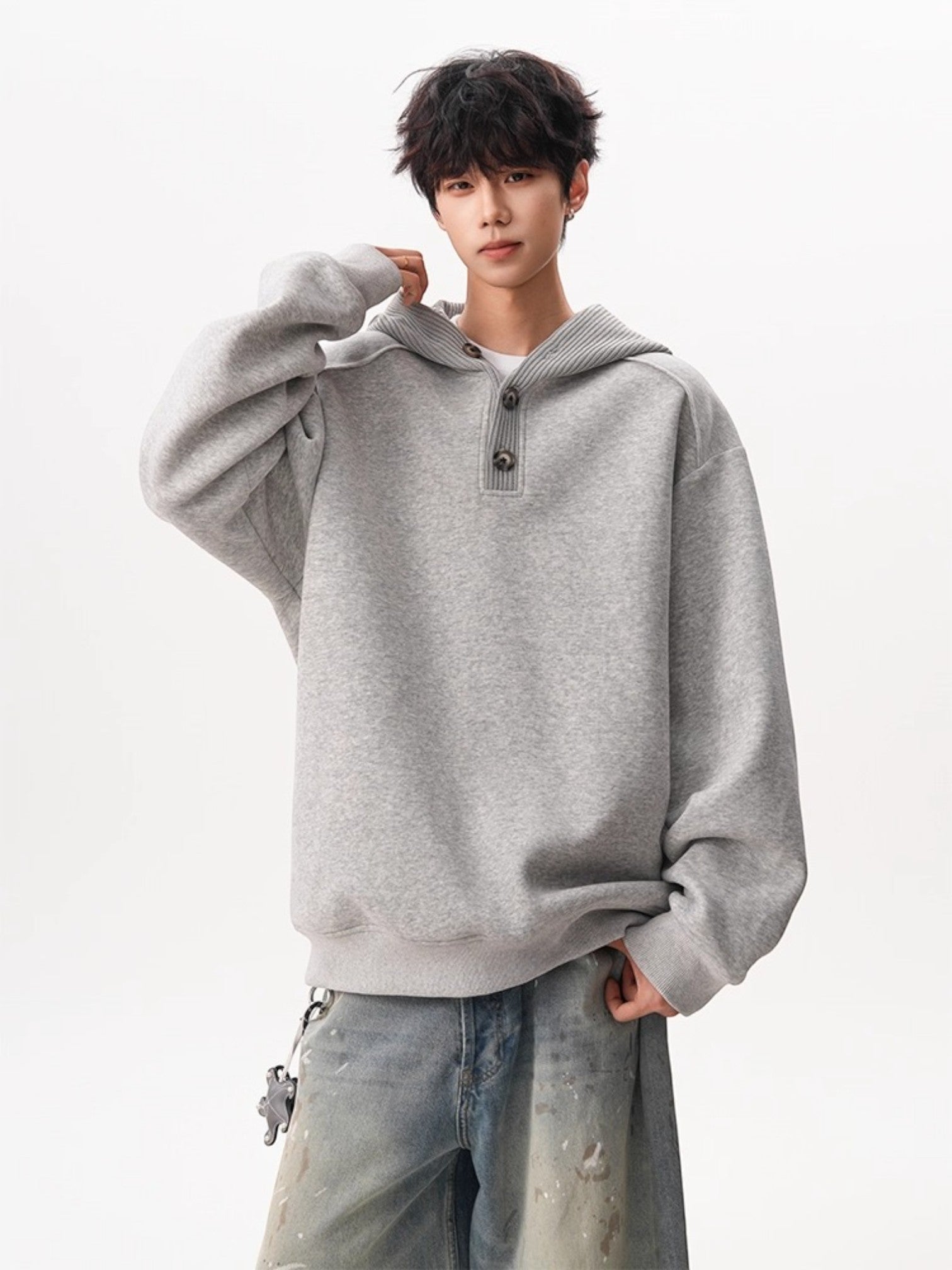 두꺼운 니트 후드티 st5047