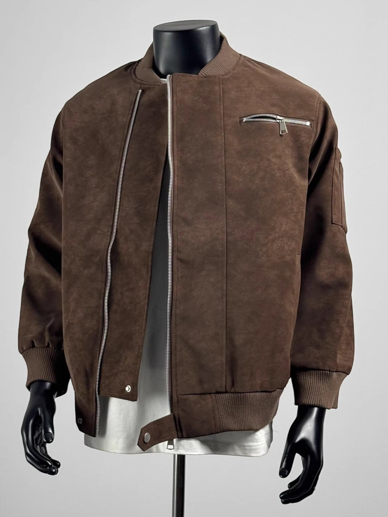 [TANCCHUI] LOOSE STAND-COLLAR MOTO JACKET st5038