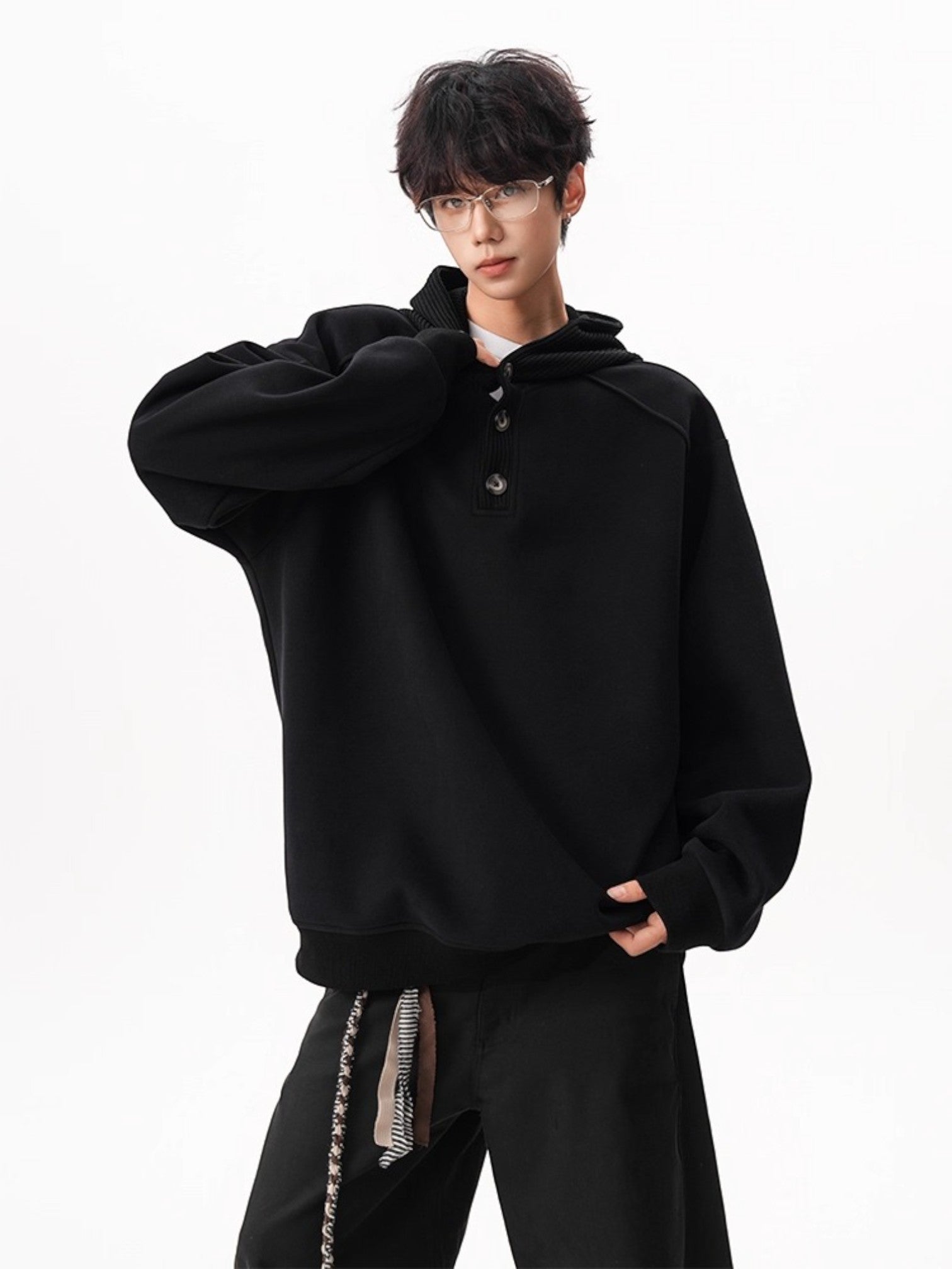 두꺼운 니트 후드티 st5047