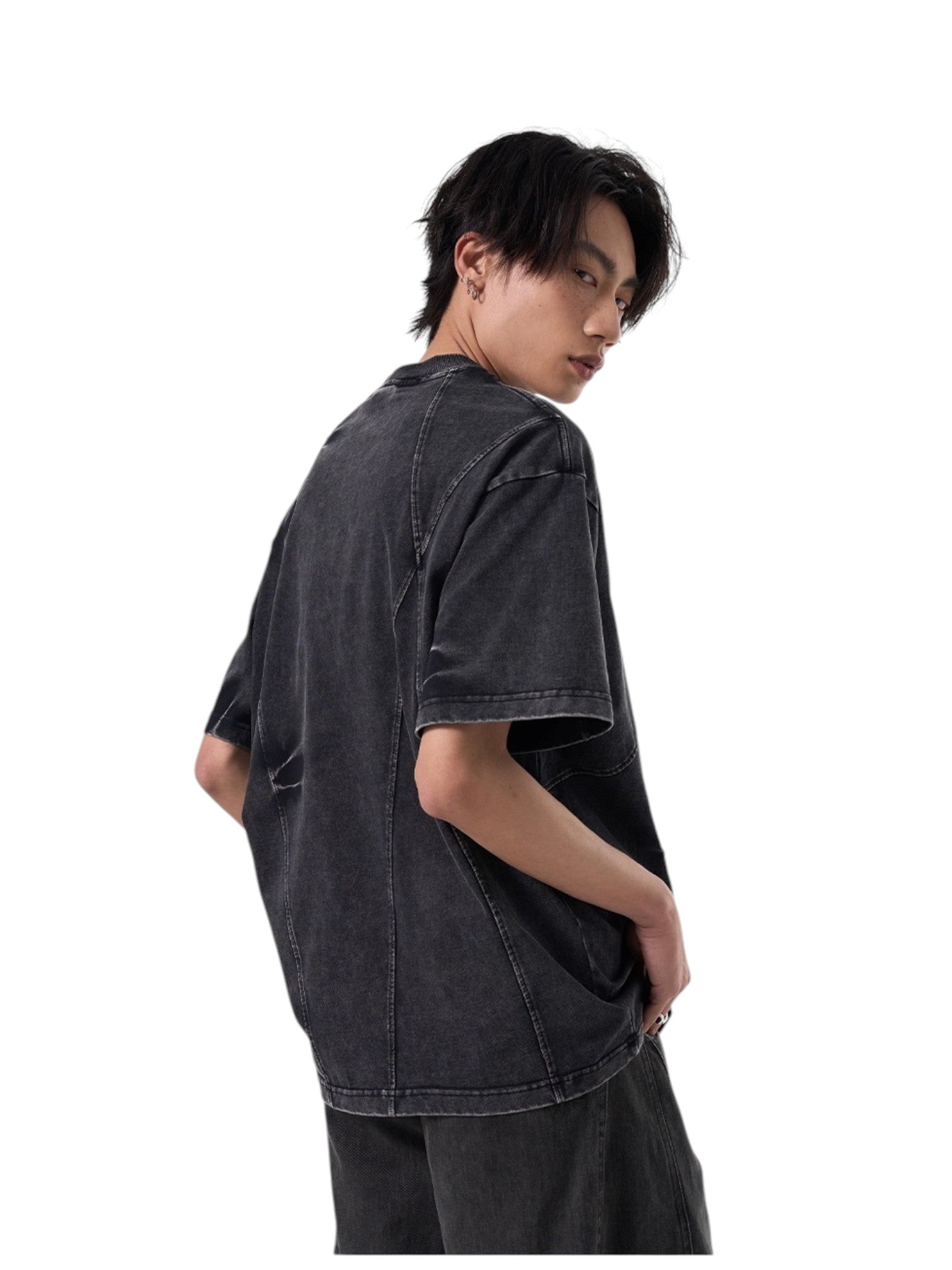 [ISIETS] 해체된 워싱 티셔츠 st5028