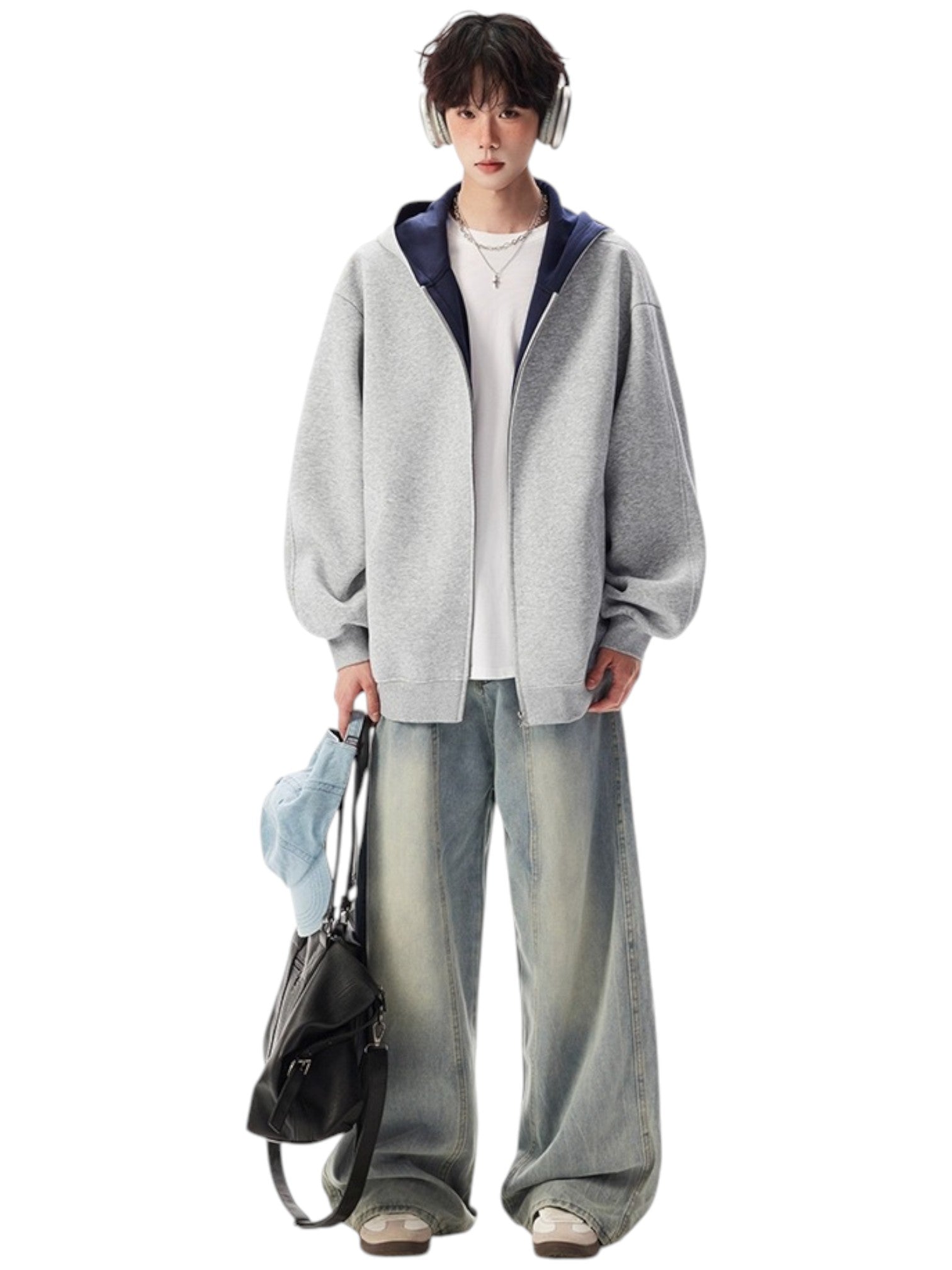 [OLD] FAUX TWO-PIECE HOODED LOOSE JACKET st5035