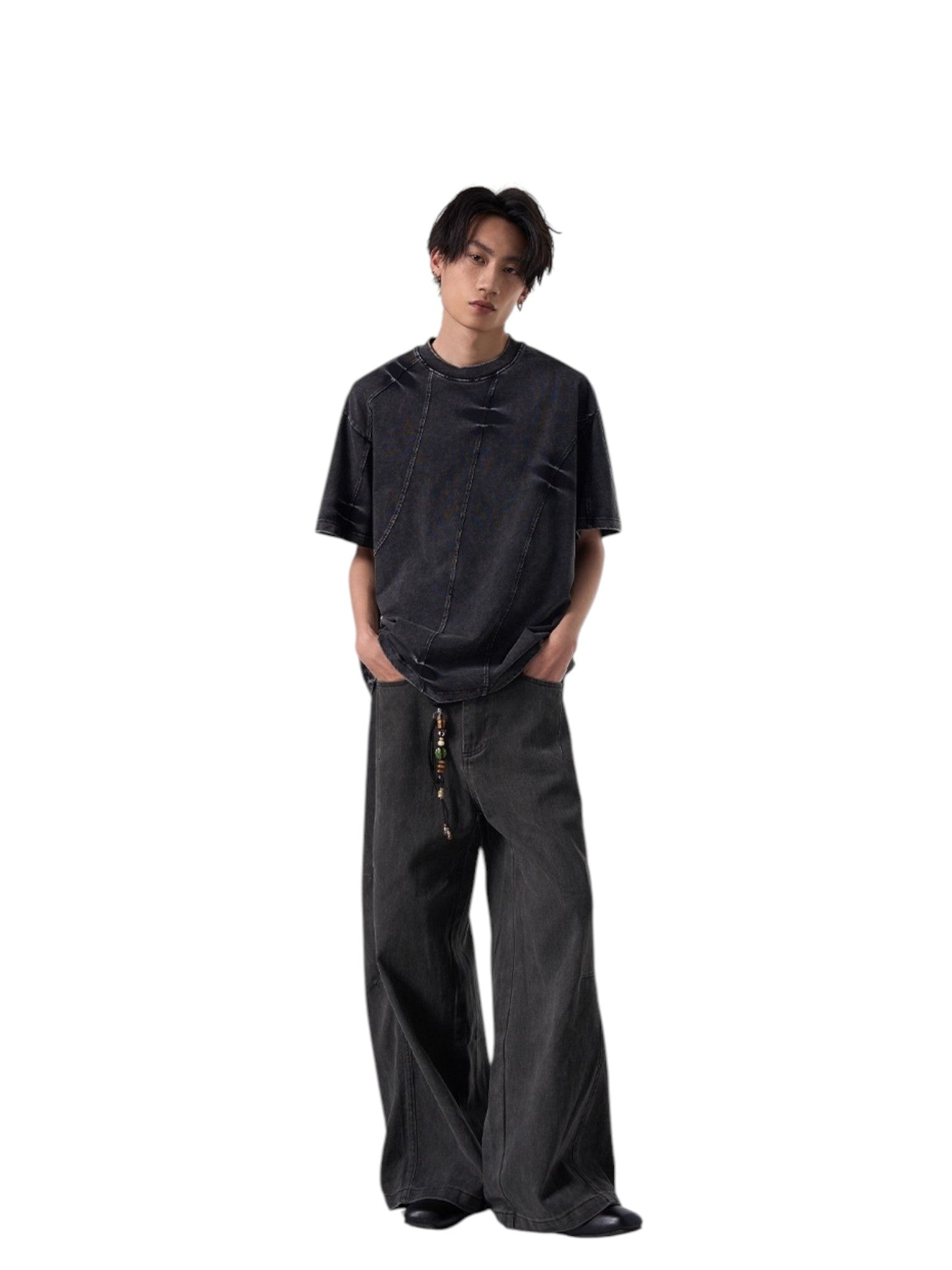 [ISIETS] 해체된 워싱 티셔츠 st5028