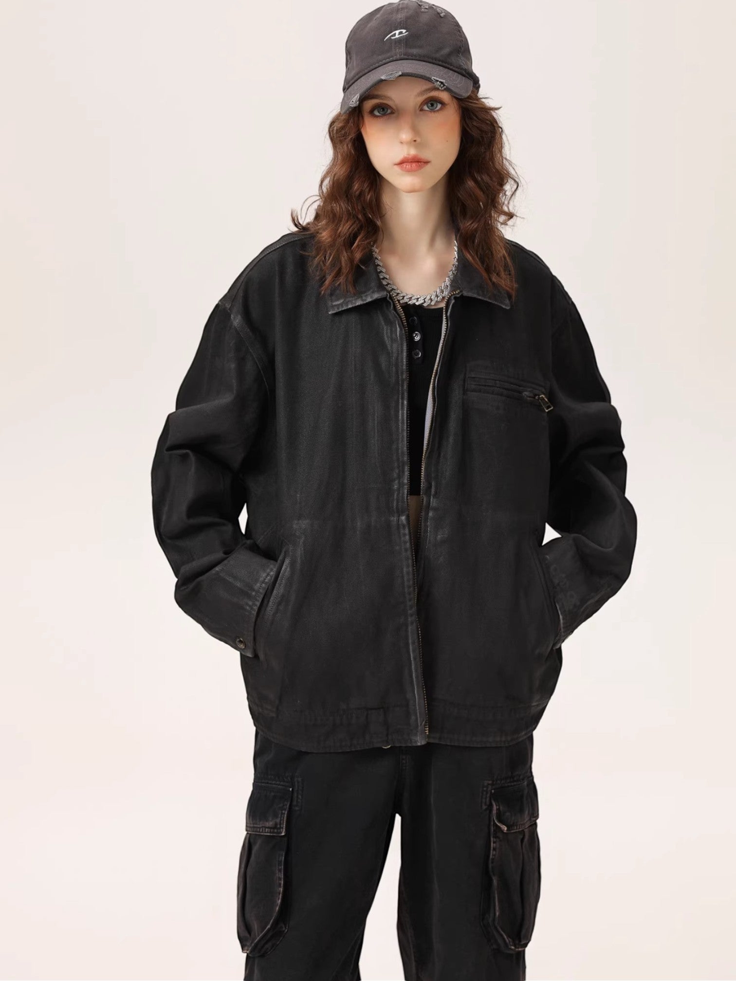 [제티티] 디트로이트 칼라 다이드 재킷 st5037