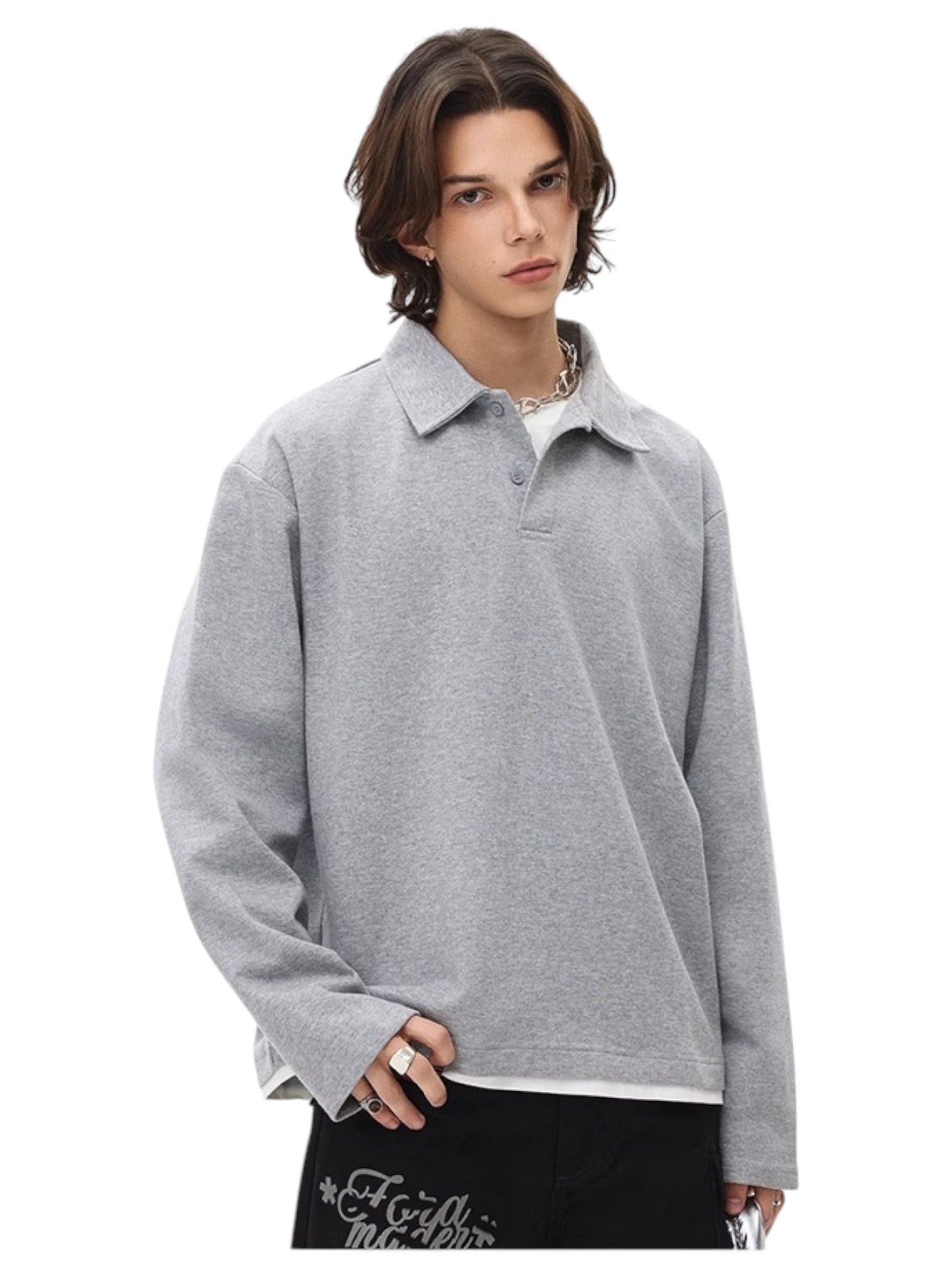 [BLAEXIT] BLAEXIT 레이어드 칼라 폴로 셔츠 st5043