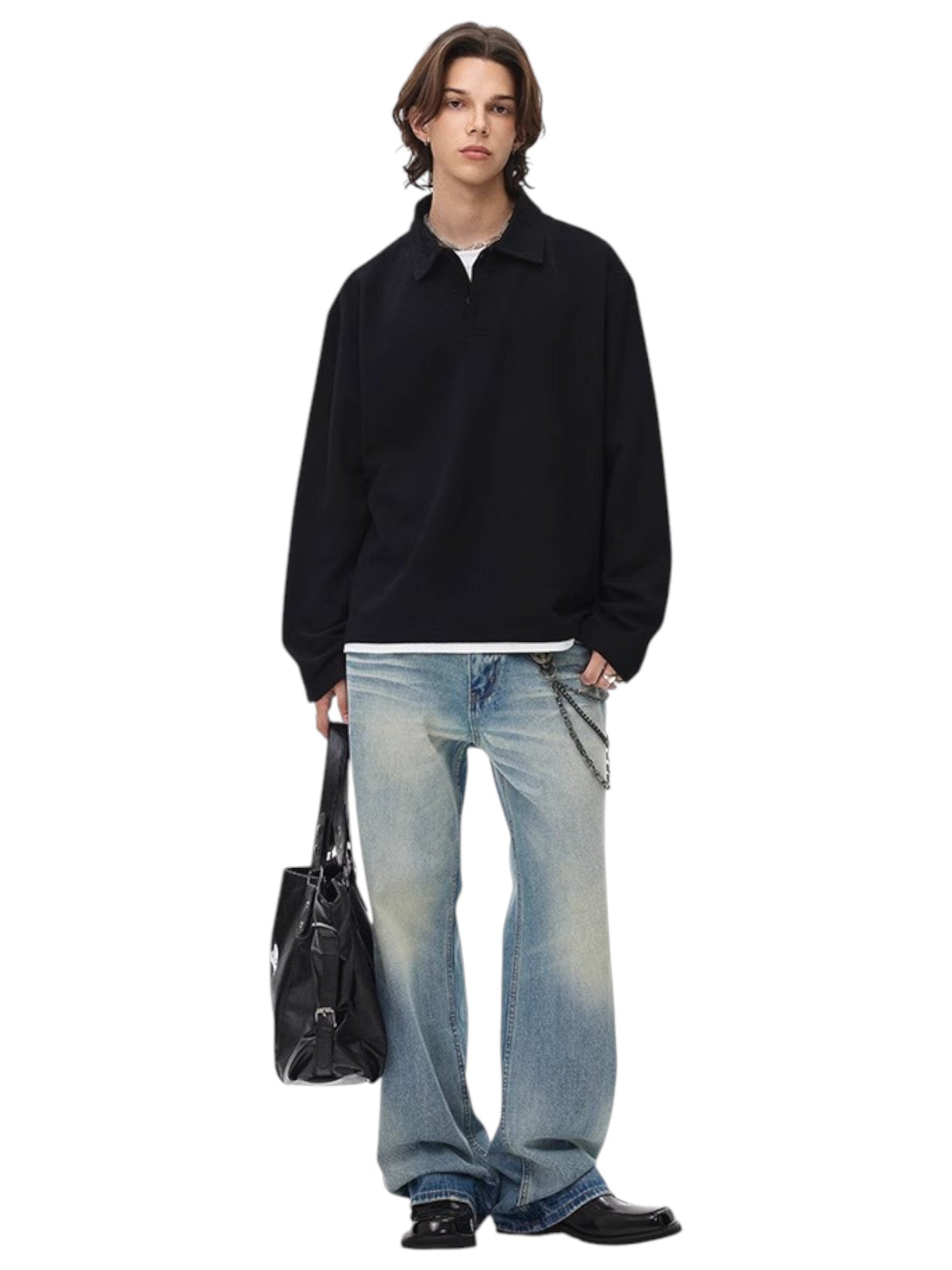 [BLAEXIT] BLAEXIT 레이어드 칼라 폴로 셔츠 st5043