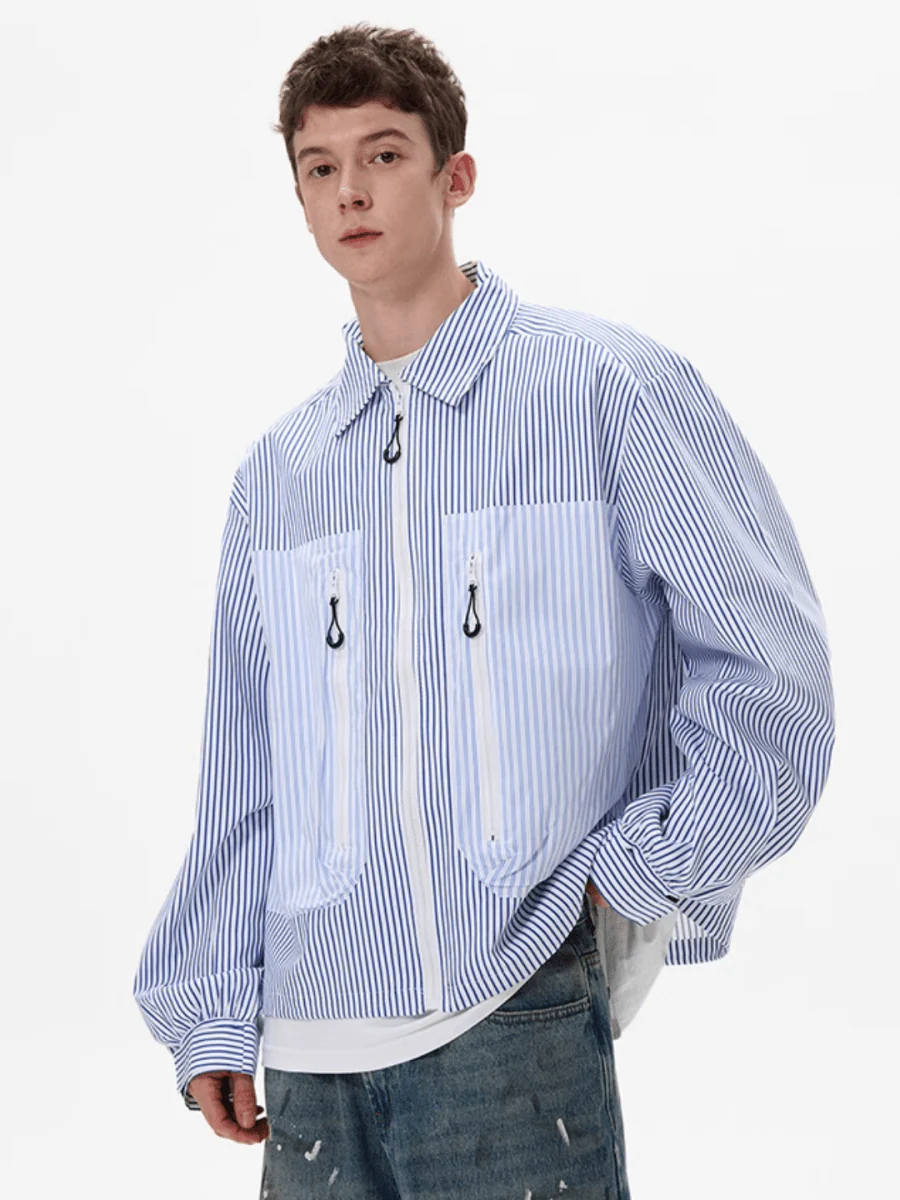 [MADWITCH] striped shirt jacket st1865