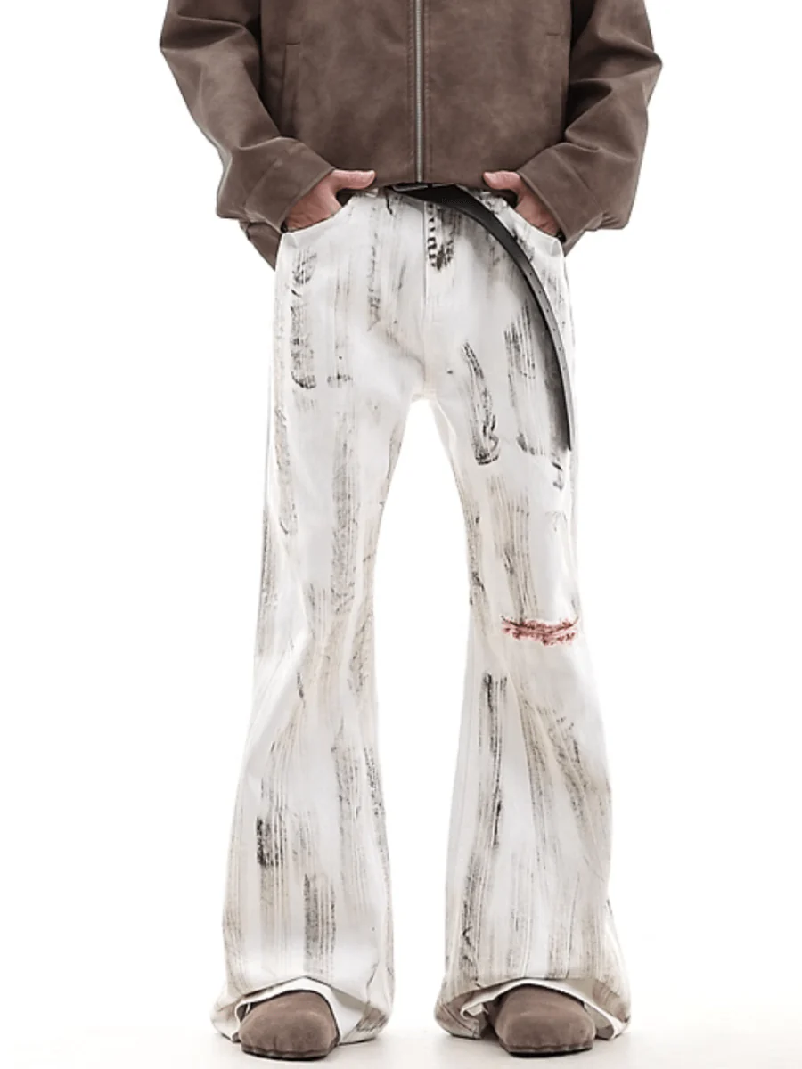 [TREND ST]white hole jeans st1852