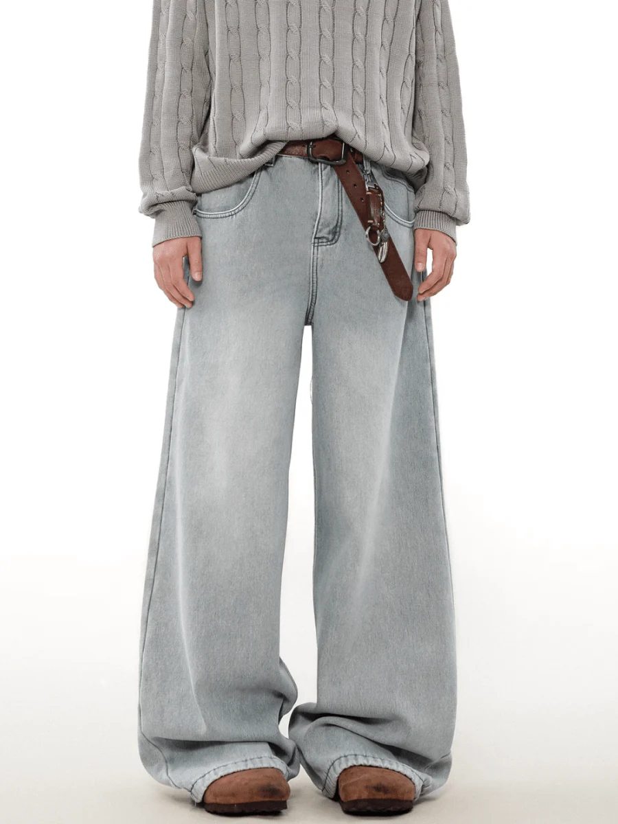 [MRNEARLY] loose straight washed jeans st1847