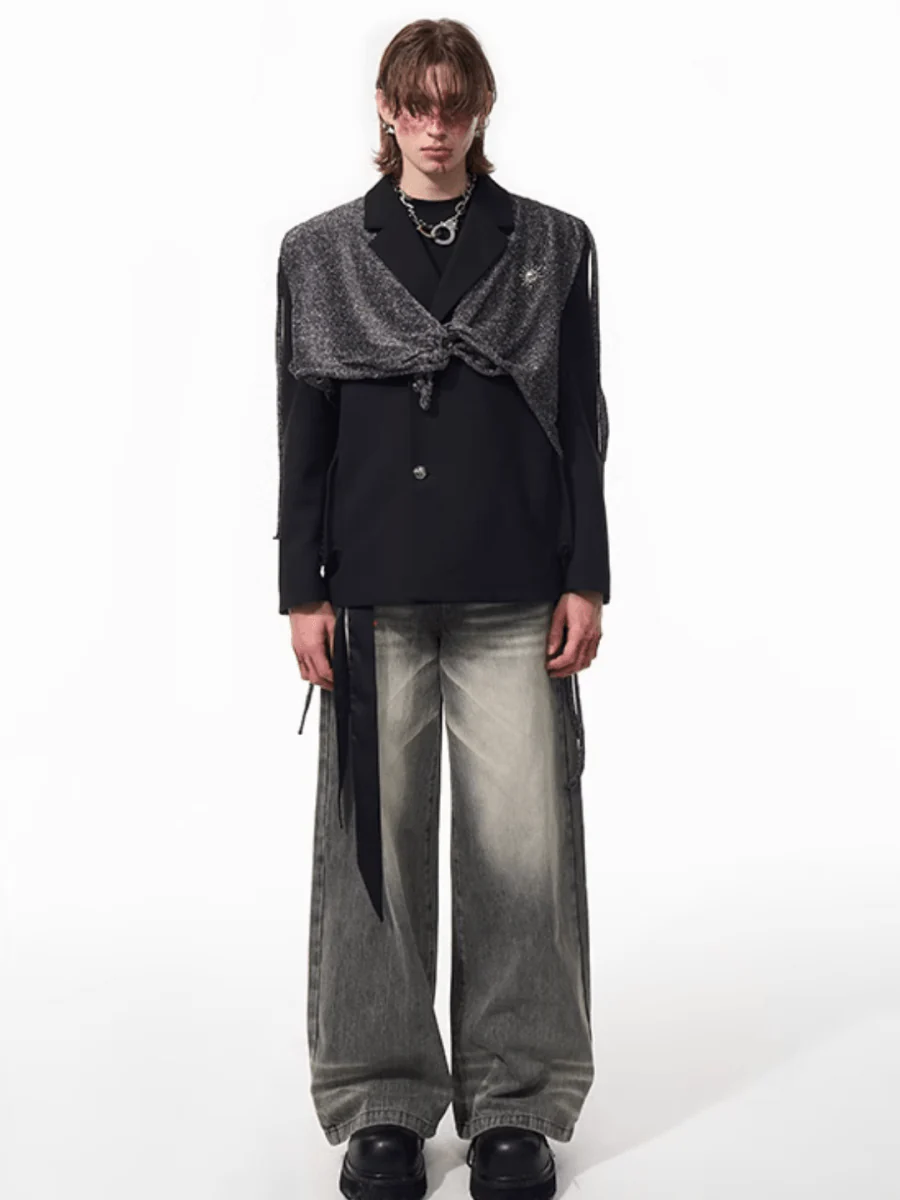 [STARTEXCEEDEND] two-piece layered suit jacket st1877