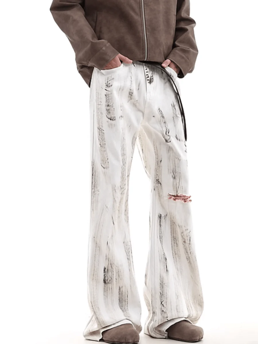 [TREND ST]white hole jeans st1852