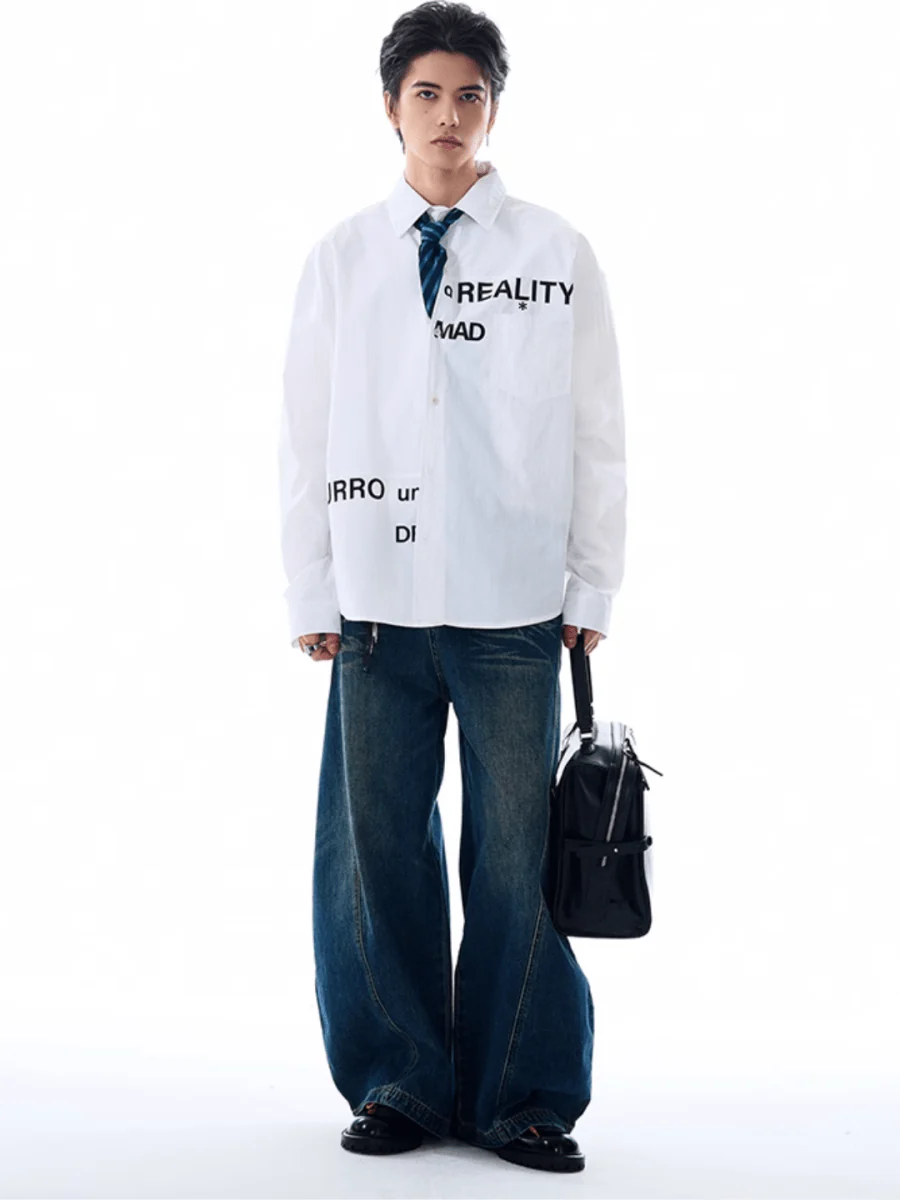 [MADWITCH] Original niche letter print shirt st1870