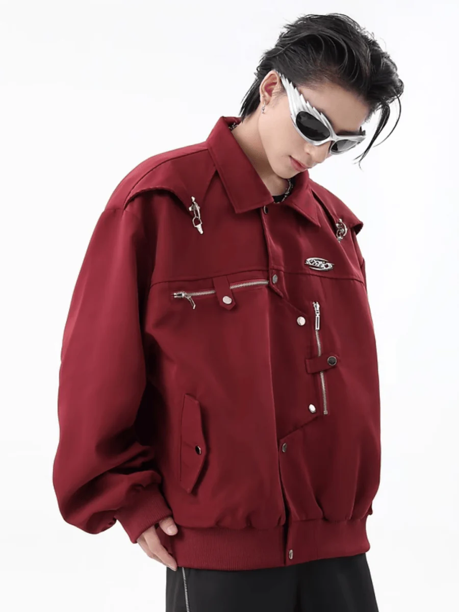 [TREND ST] niche design metal jacket st1854