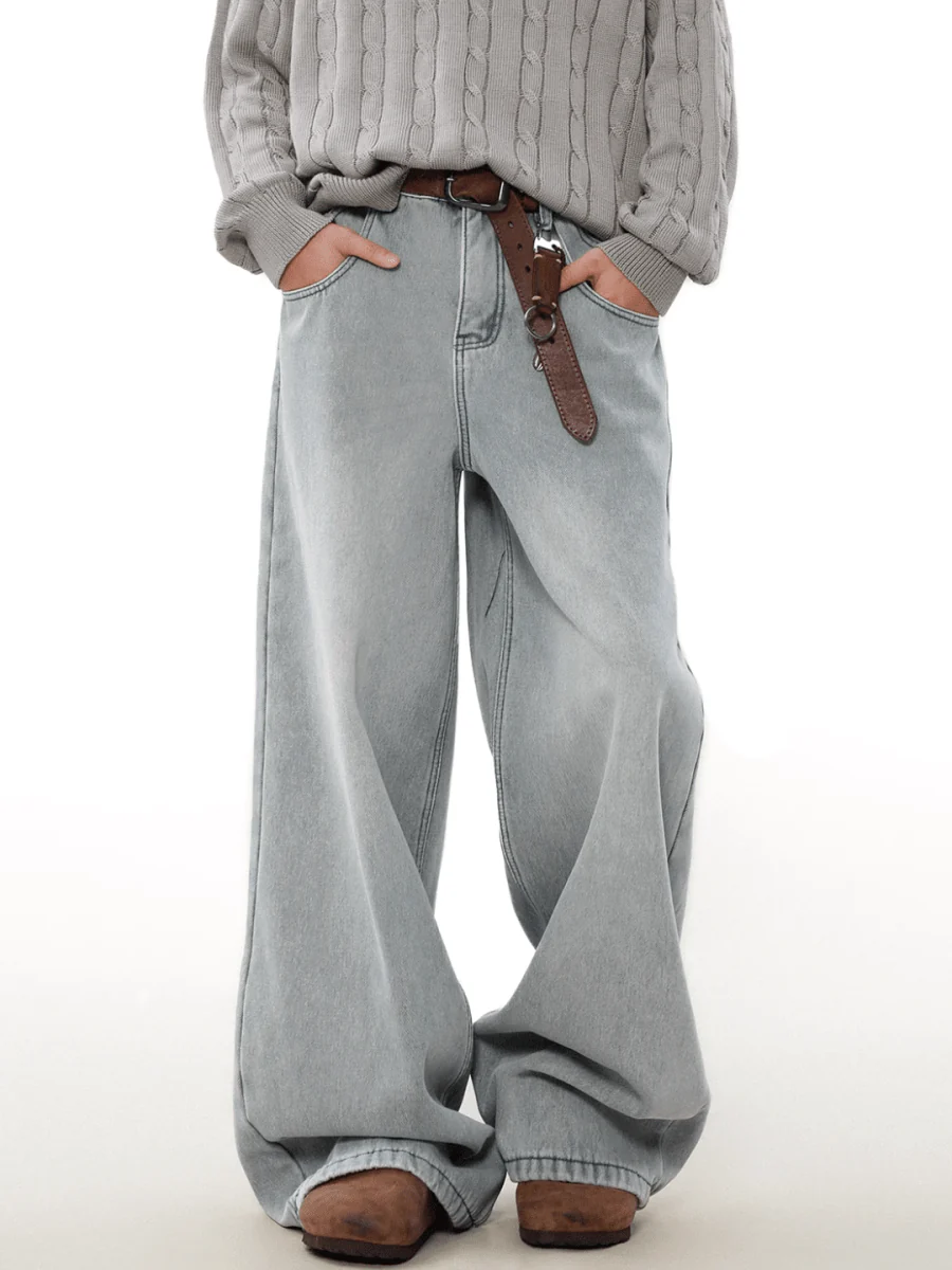 [MRNEARLY] loose straight washed jeans st1847