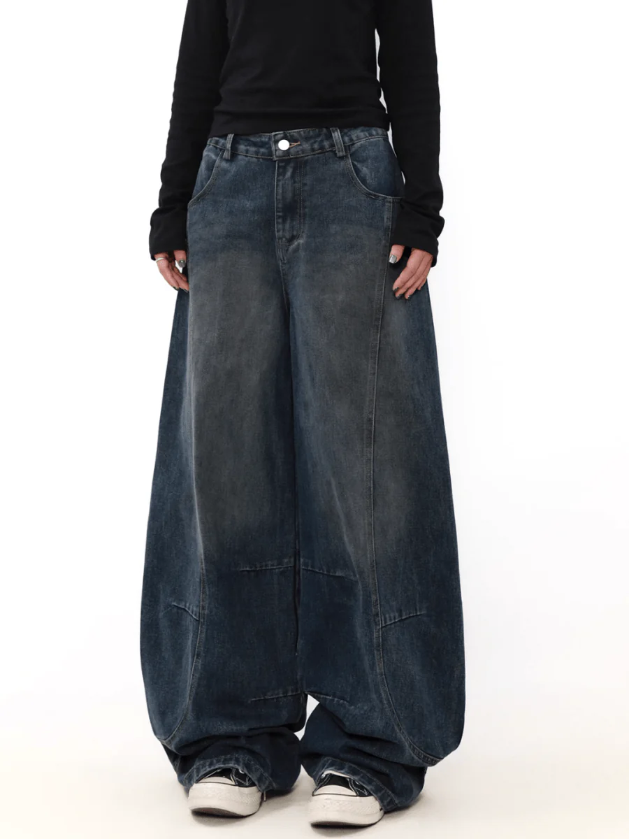 [MRNEARLY] wide leg straight jeans st1845