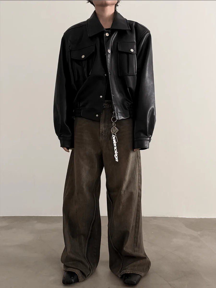 [GENESISBOY] Brown Wide Leg Jeans st1841