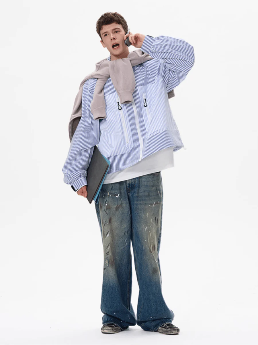 [MADWITCH] striped shirt jacket st1865