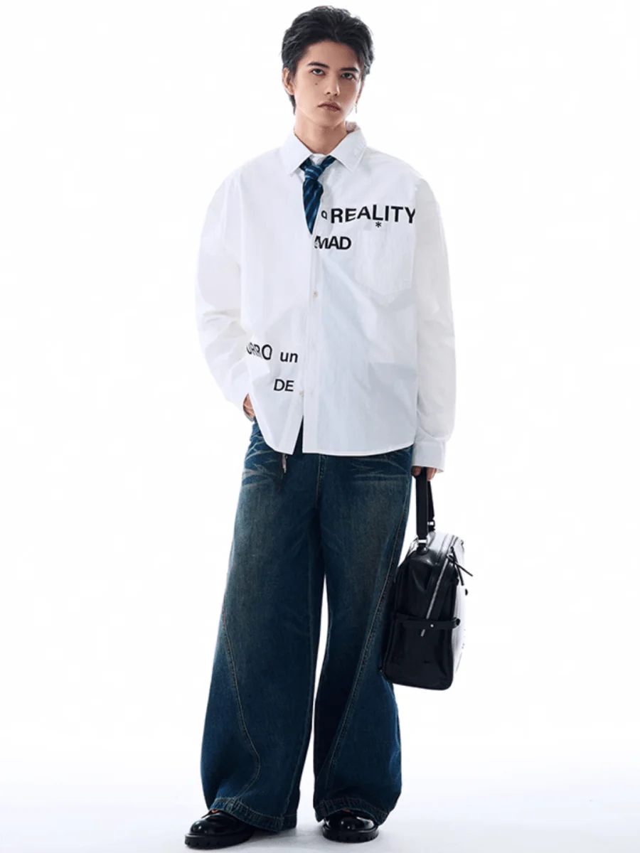 [MADWITCH] Original niche letter print shirt st1870