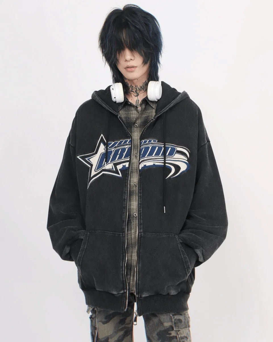 [Mz] DEVIL-HORN WASHED HOODIE st1886