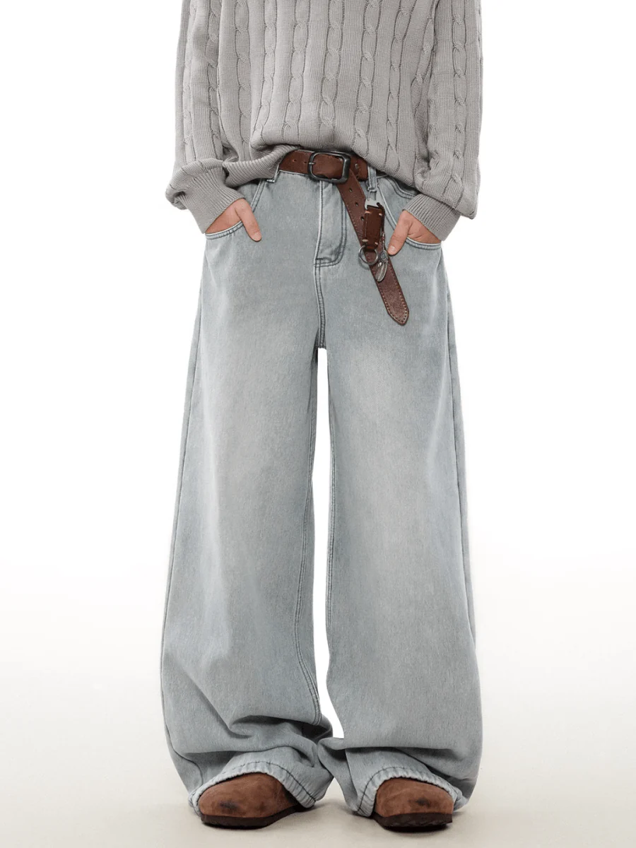 [MRNEARLY] loose straight washed jeans st1847