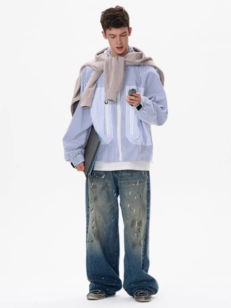 [MADWITCH] striped shirt jacket st1865