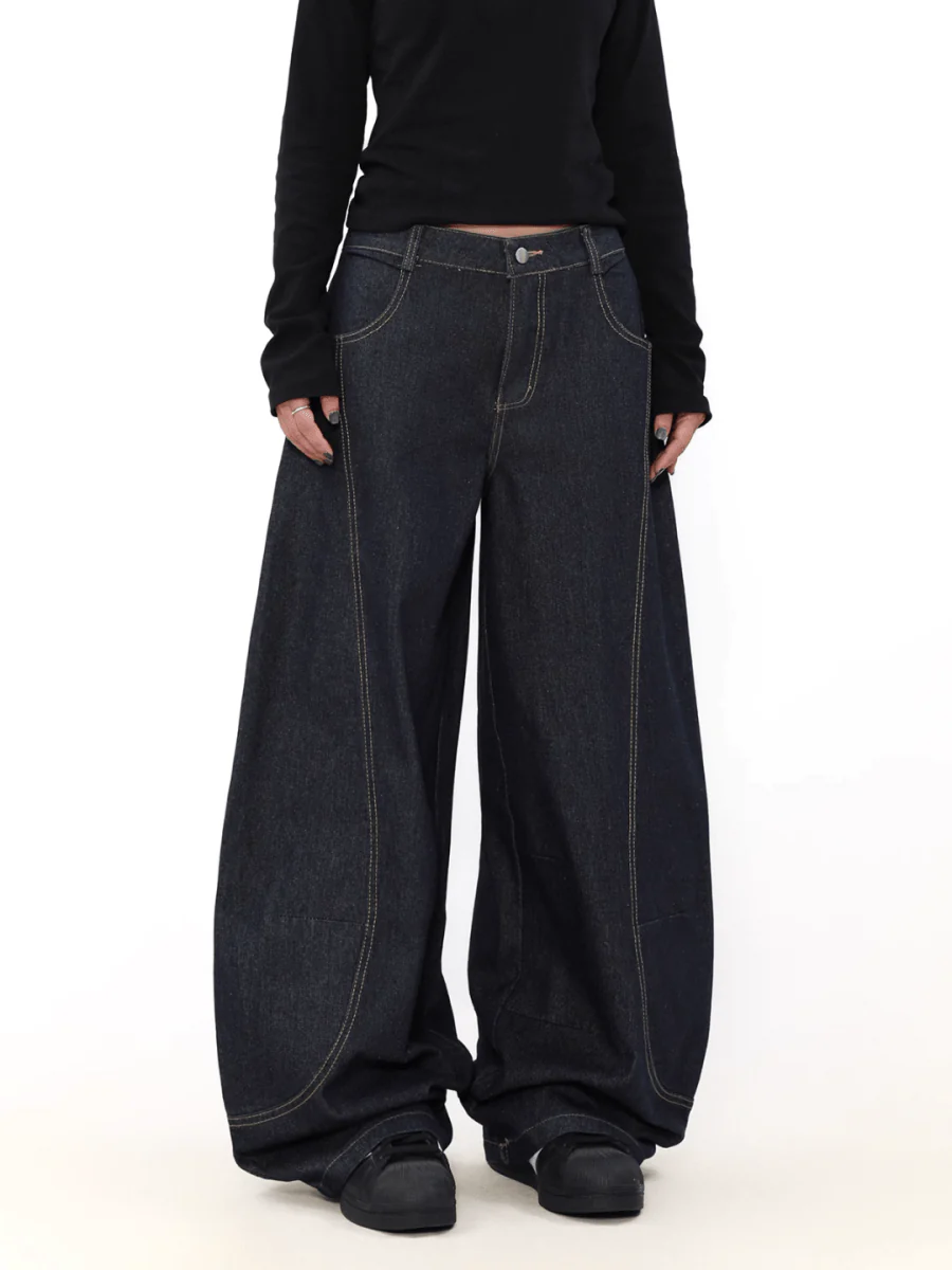 [MRNEARLY] wide leg straight jeans st1845