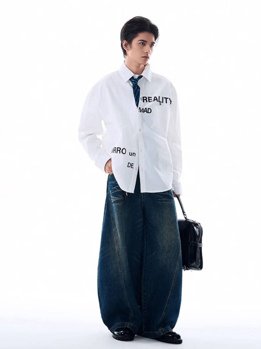 [MADWITCH] Original niche letter print shirt st1870