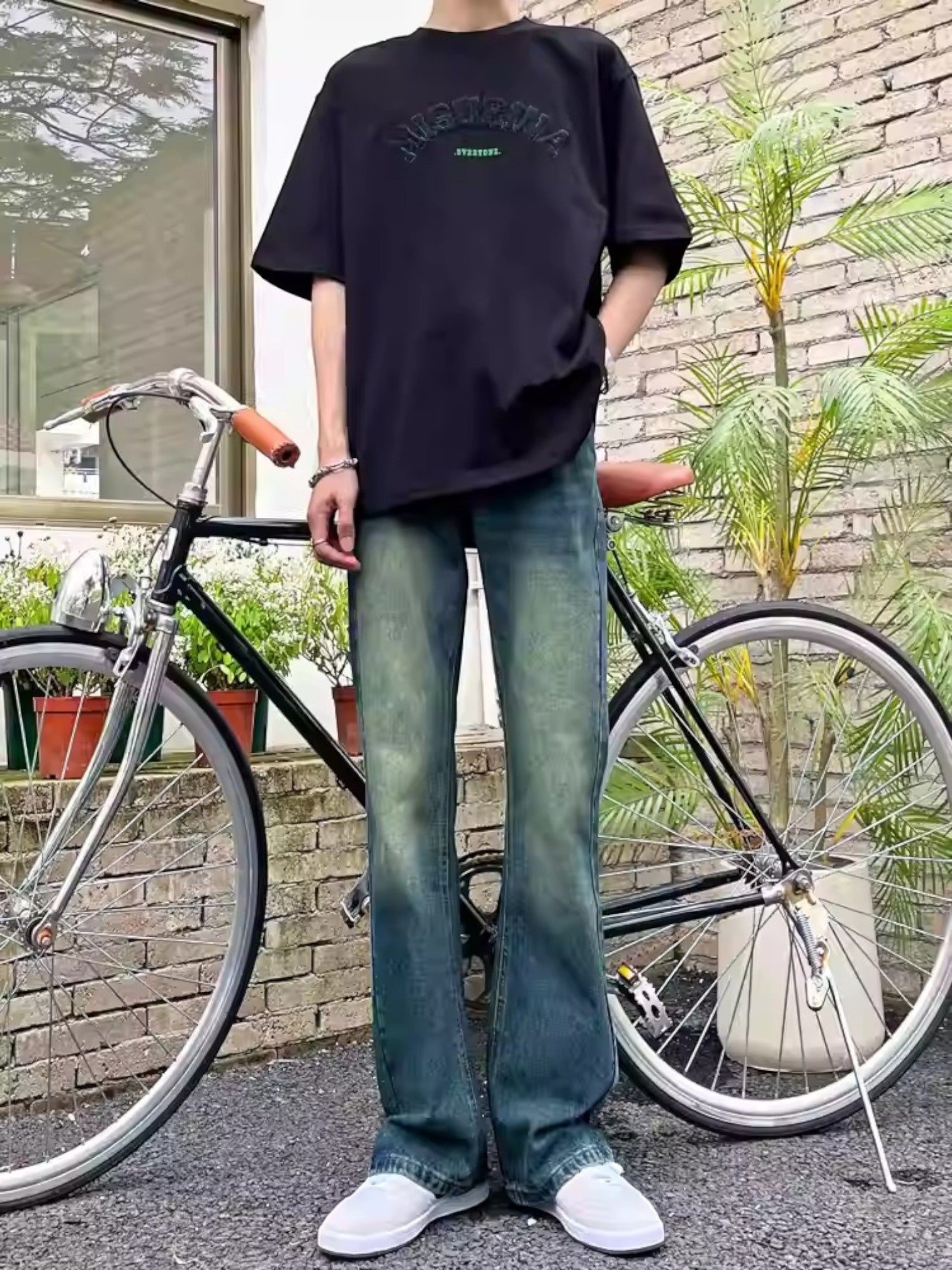 [A6 studio] LOOSE DRAPE BOOTCUT JEANS st5043