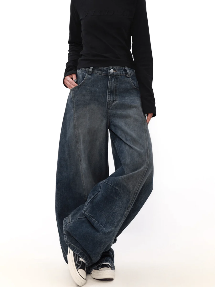 [MRNEARLY] wide leg straight jeans st1845