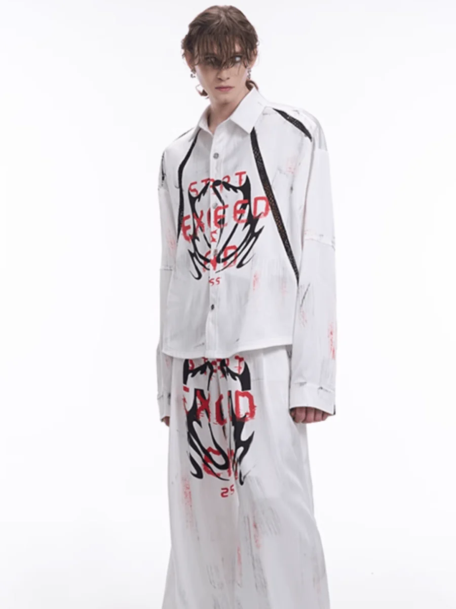 [STARTEXCEEDEND] Skeleton printing LOGO Jacket + Bottoms st1871