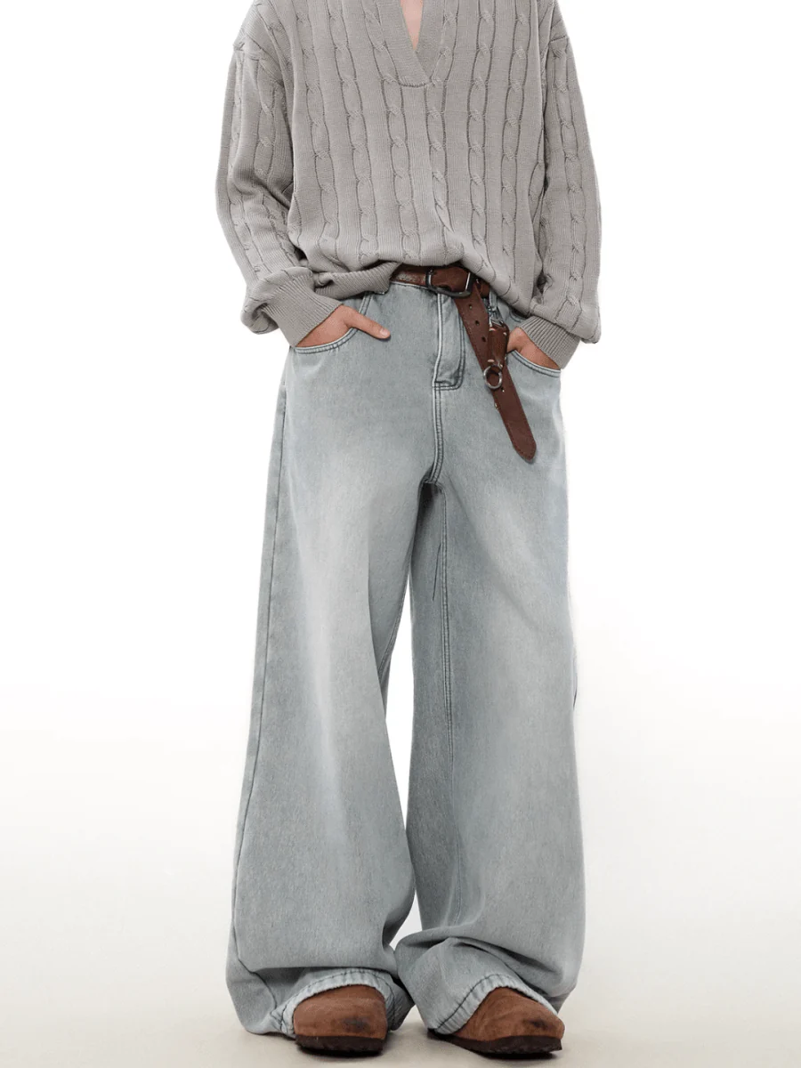 [MRNEARLY] loose straight washed jeans st1847