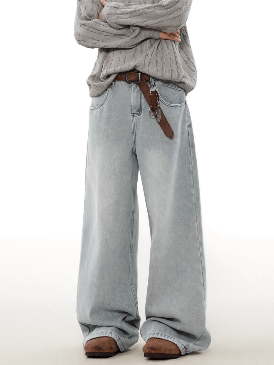 [MRNEARLY] loose straight washed jeans st1847