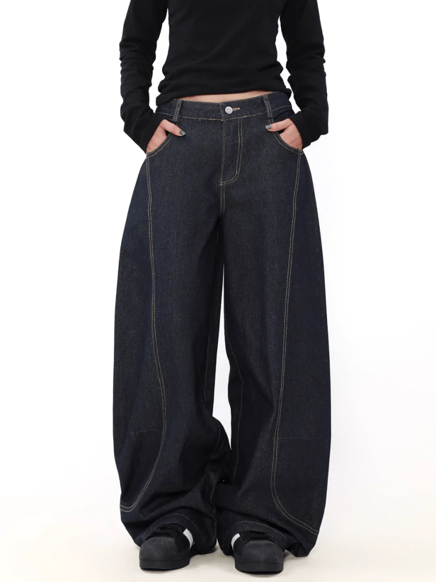 [MRNEARLY] wide leg straight jeans st1845