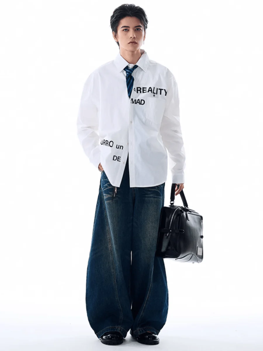 [MADWITCH] Original niche letter print shirt st1870