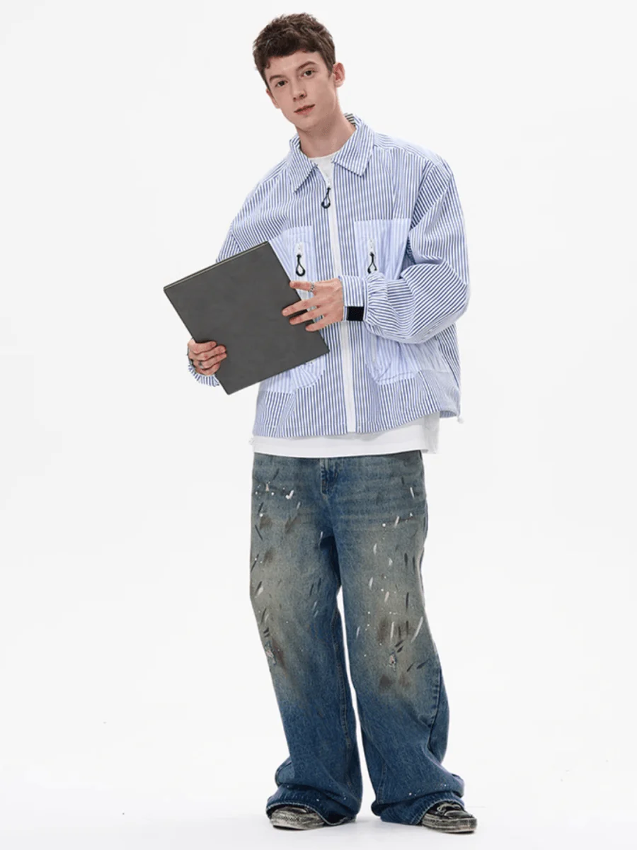 [MADWITCH] striped shirt jacket st1865