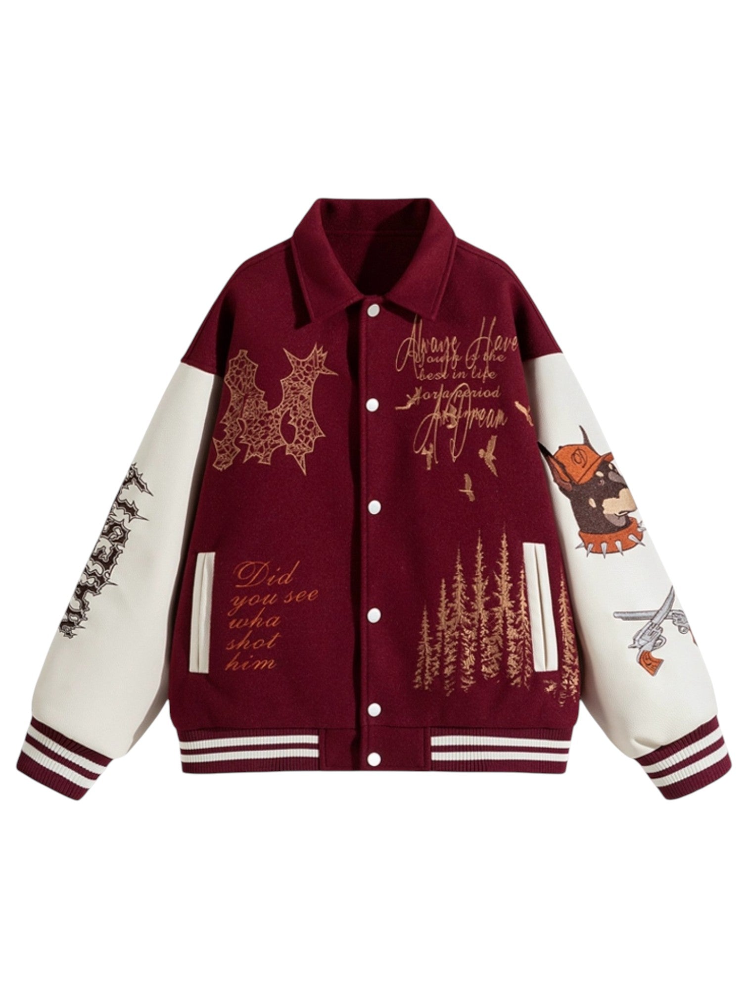 [W.K] PATCHED VARSITY EMBROIDERED JACKET st5030